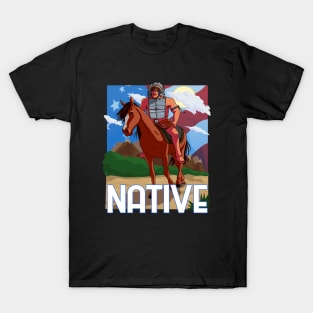 Native American Day Lakota Chief Horseback T-Shirt